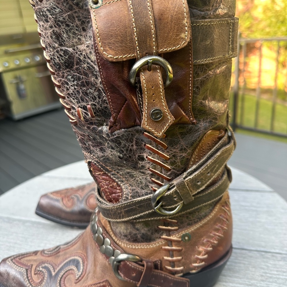 Double D by Old Gringo Frontier Trapper Tall Boots Size 8 - Picture 4 of 11